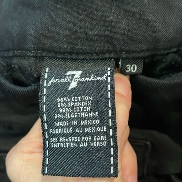 7 For All Mankind- “Karah Crop” High Rise Skinny Ankle Jeans in Black- Size 30 - Picture 9 of 9